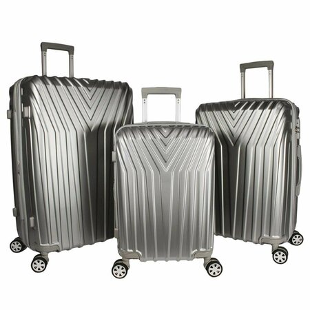WORLD TRAVELER Skyline Hardside Spinner Luggage Set, Silver - 3 Piece WT400-SILVER